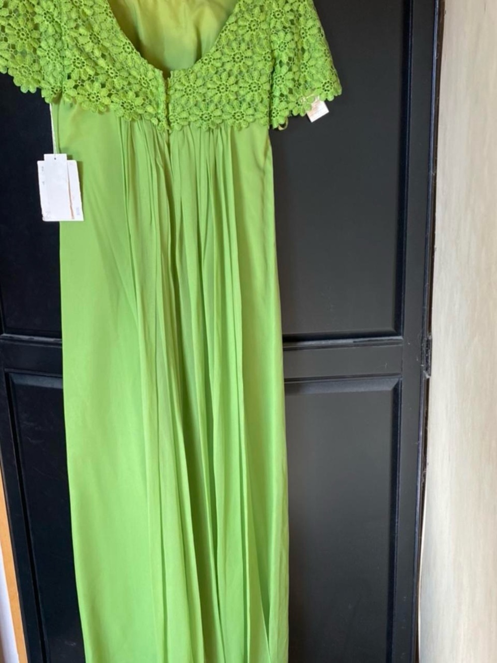 Vintage 60s Sylvia Ann green maxi dress deadstock hippie boho - Picture 4 of 4